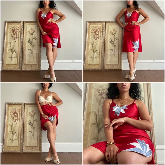 🌹 Natori, Vintage Nelumbo Nucifera Slip Set - Picture 1 of 16